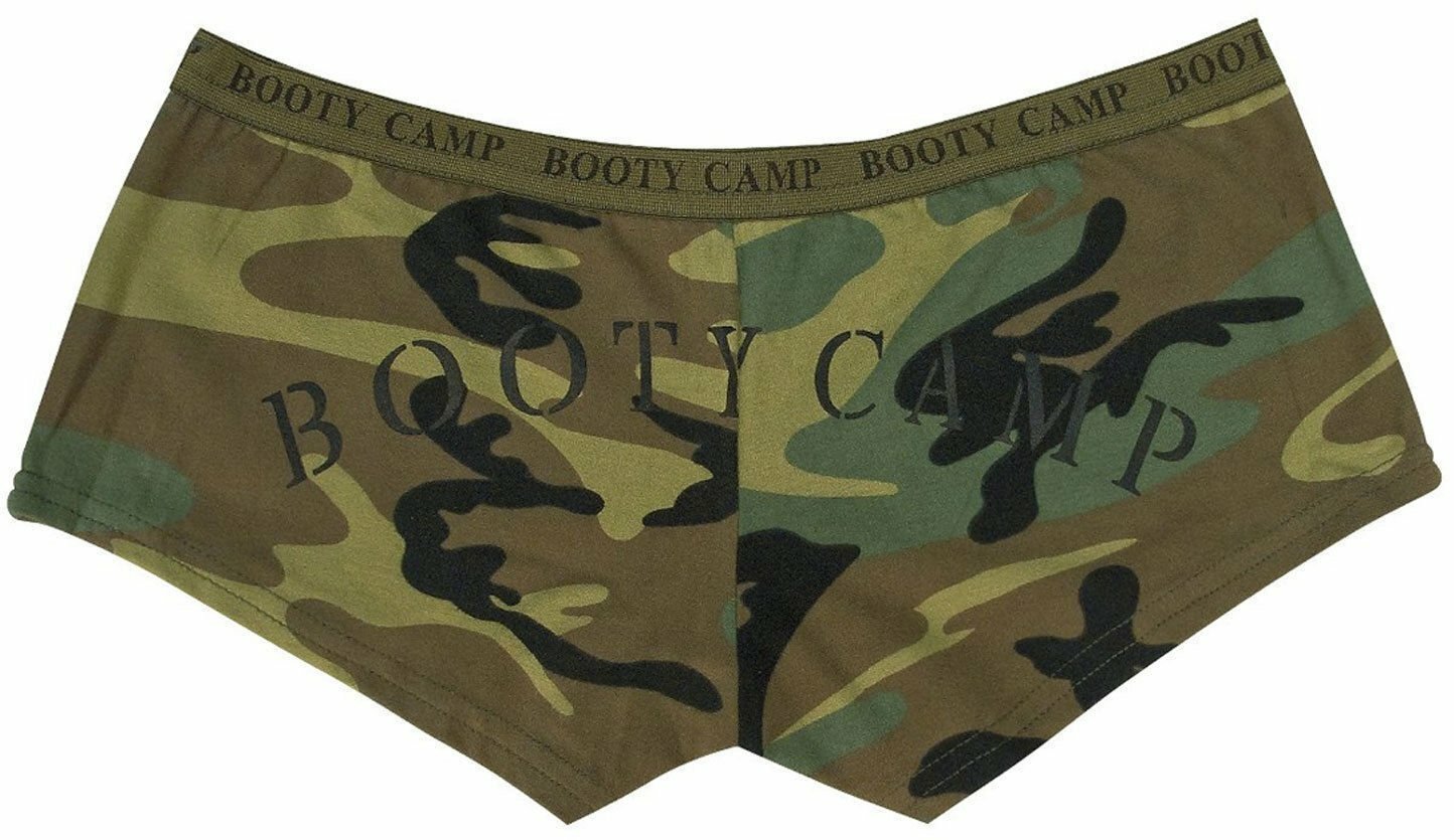 Woodland Camouflage Booty Camp Slim Fit Booty Shorts Underwear Womens Panties