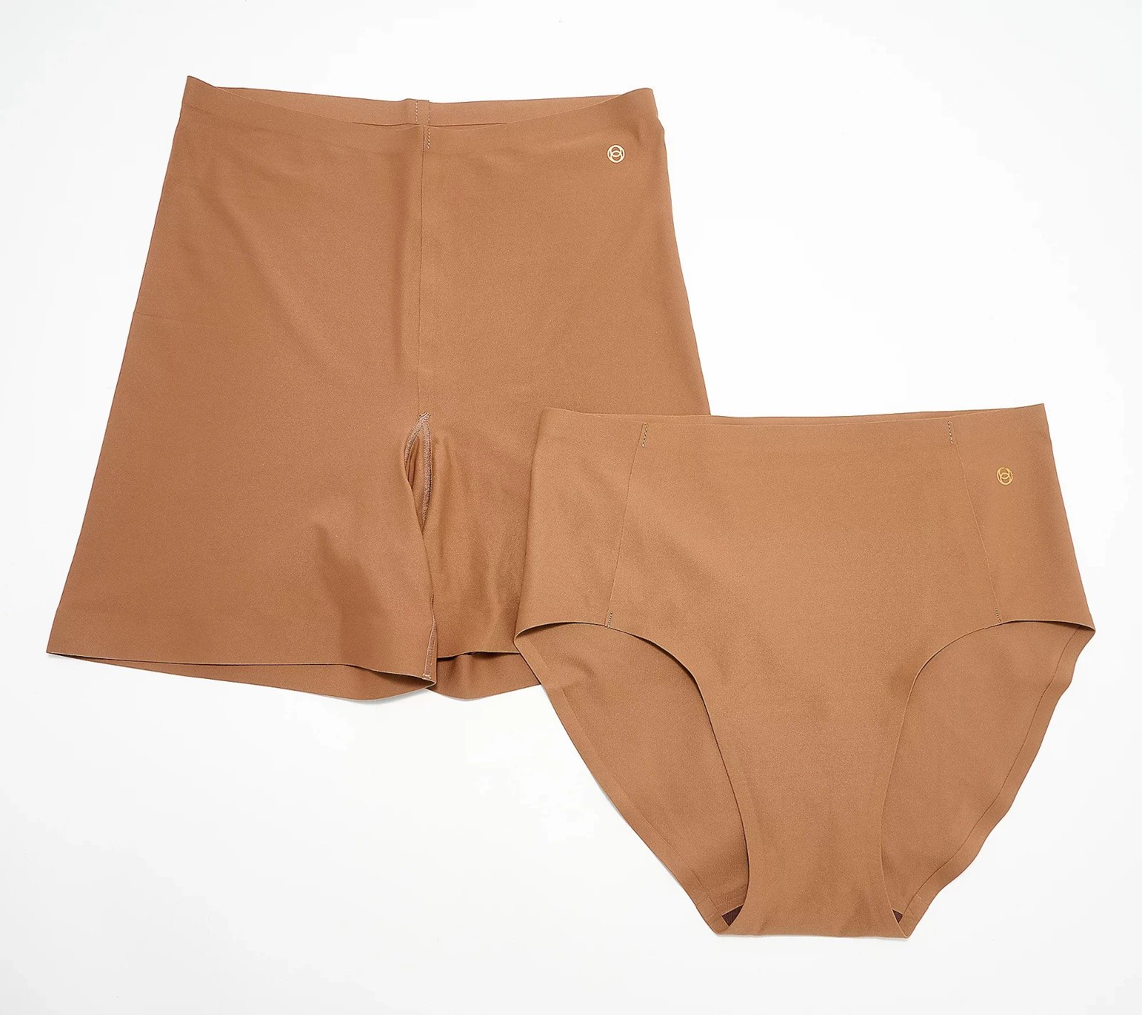 Evelyn & Bobbie~Set 2~Full Brief Panty & Slip Short~Sz 0-14~Clay~A698807