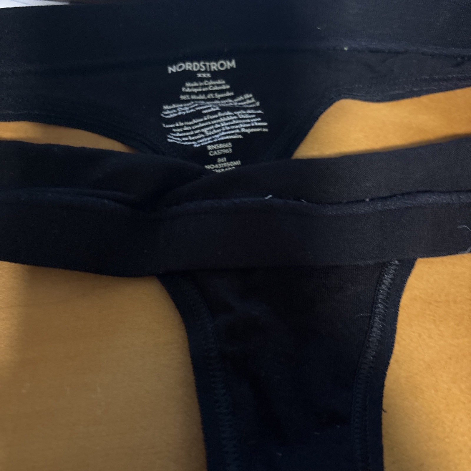 NWOT nordstrom Black Thong Panty Xxs