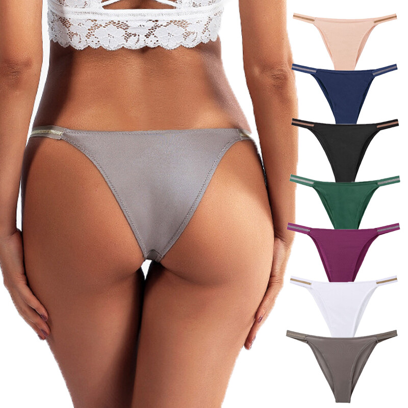 1/5 Pack Womens Santin Panties String Bikinis Thong G-string Underwear Lingeries