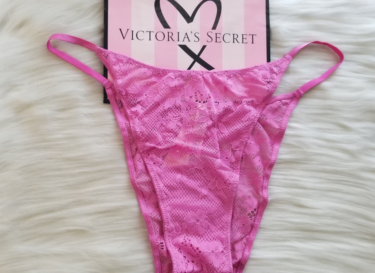VICTORIA’S SECRET DREAM ANGELS RHINESTONE HEART STRING BRAZILIAN PANTY XL PINK