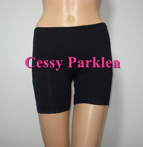 Black Cotton Mid Thigh High Waist Brief Shaper Boyleg Safety Under-pants AU 8-12
