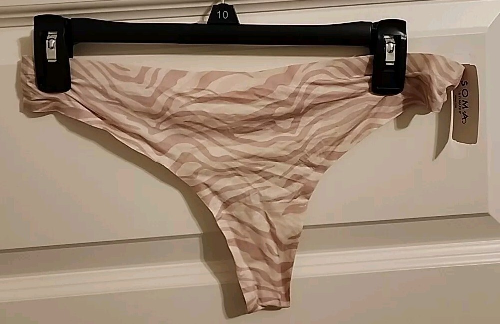 Enbliss Thong Graceful Zebra Size L NWT