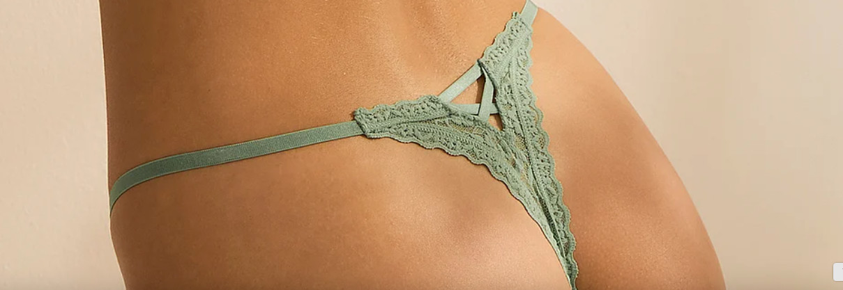 Victoria’s Secret Sexy String Thong Skimpy Strappy Daisy Lace Sea Salt XSSMLXLXX