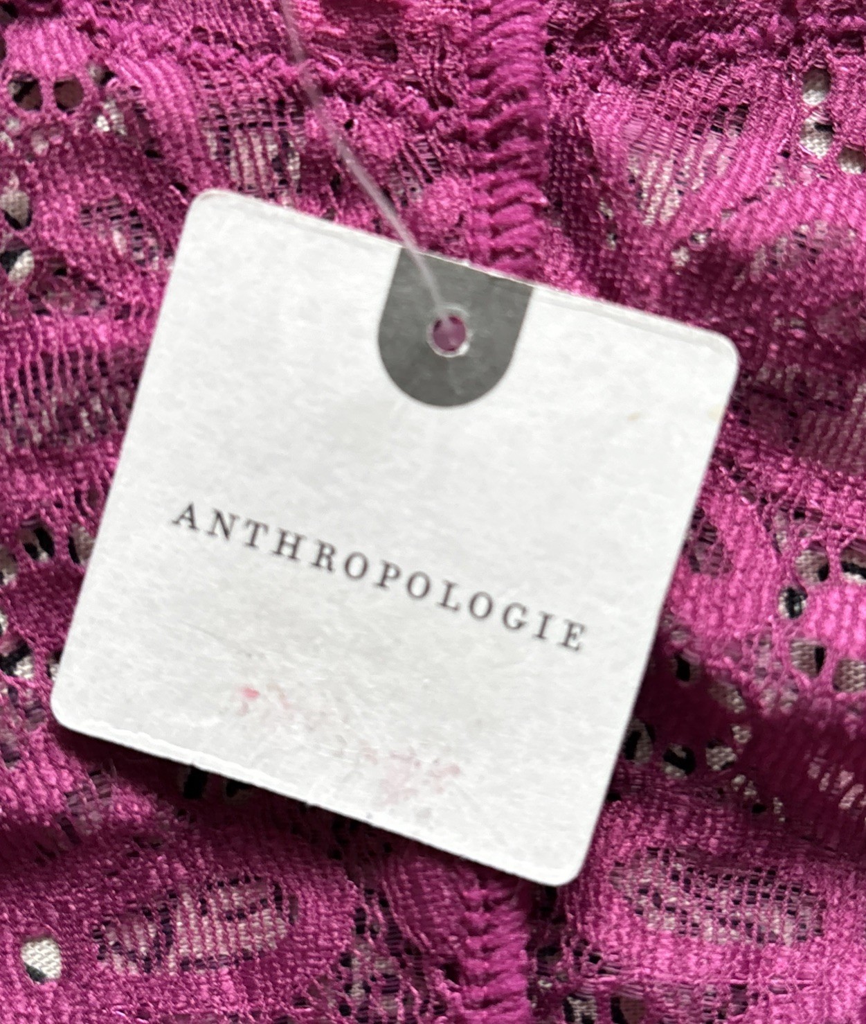 Anthropologie Banded Lace Thong Floral Women’s Panties Burgundy Sz. Large New