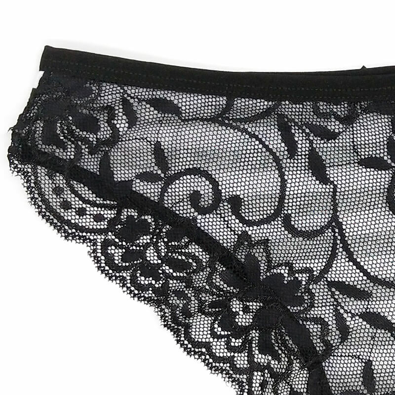 Cotton Lace Striped Knickers Briefs Bikini Brazilian Panties Gusset High Leg S