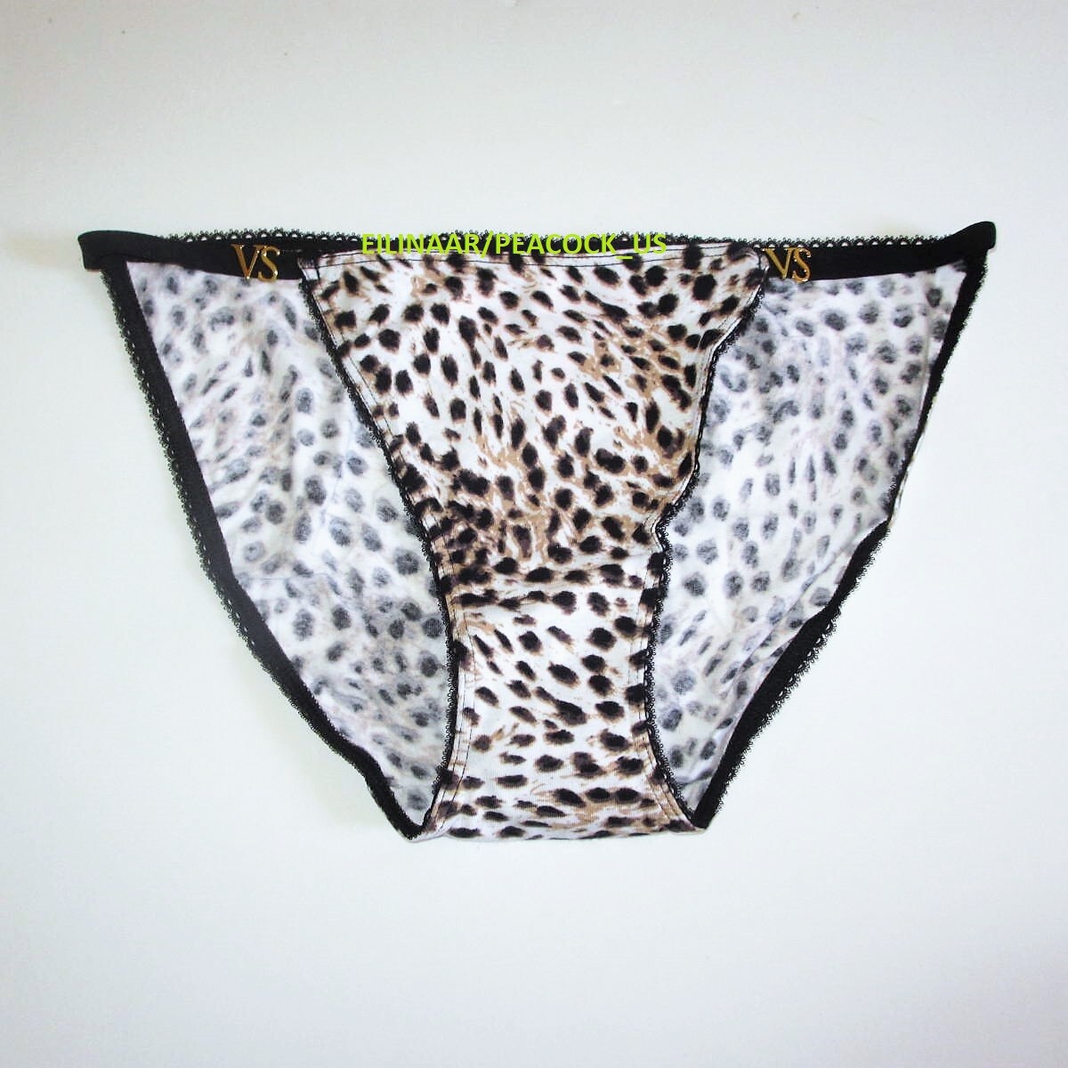 VICTORIA SECRET Cotton String Bikini Panty Charm S M L XL White Black Leopard