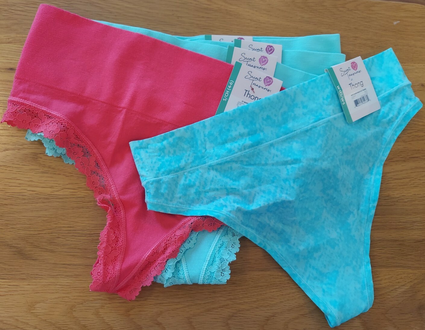 4 Secret Treasures Wideband or Nylon Thongs Size XXL 20/2X-3X/XL16-18/S4-6/XS0-2