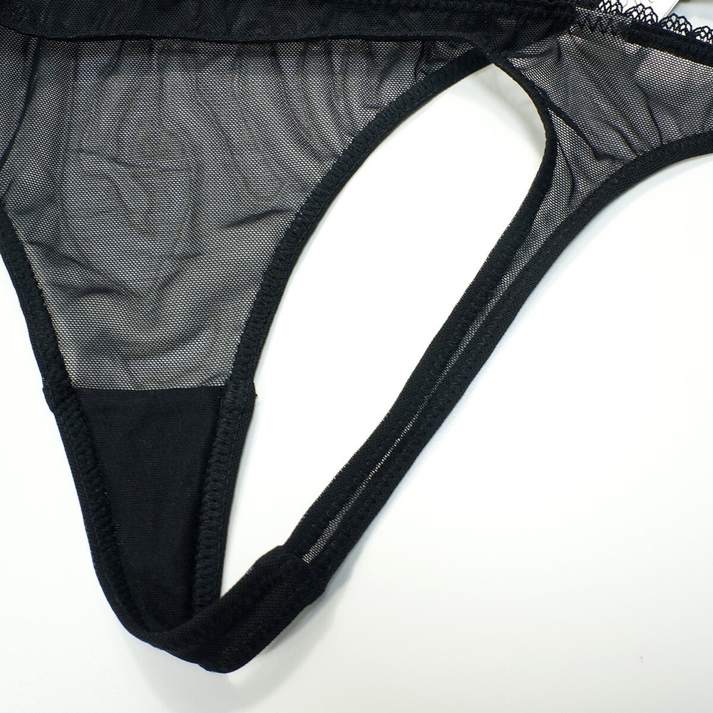 4-Piece Women’s Ultra-Thin Sexy Low Waisted Transparent Mesh Thong Set
