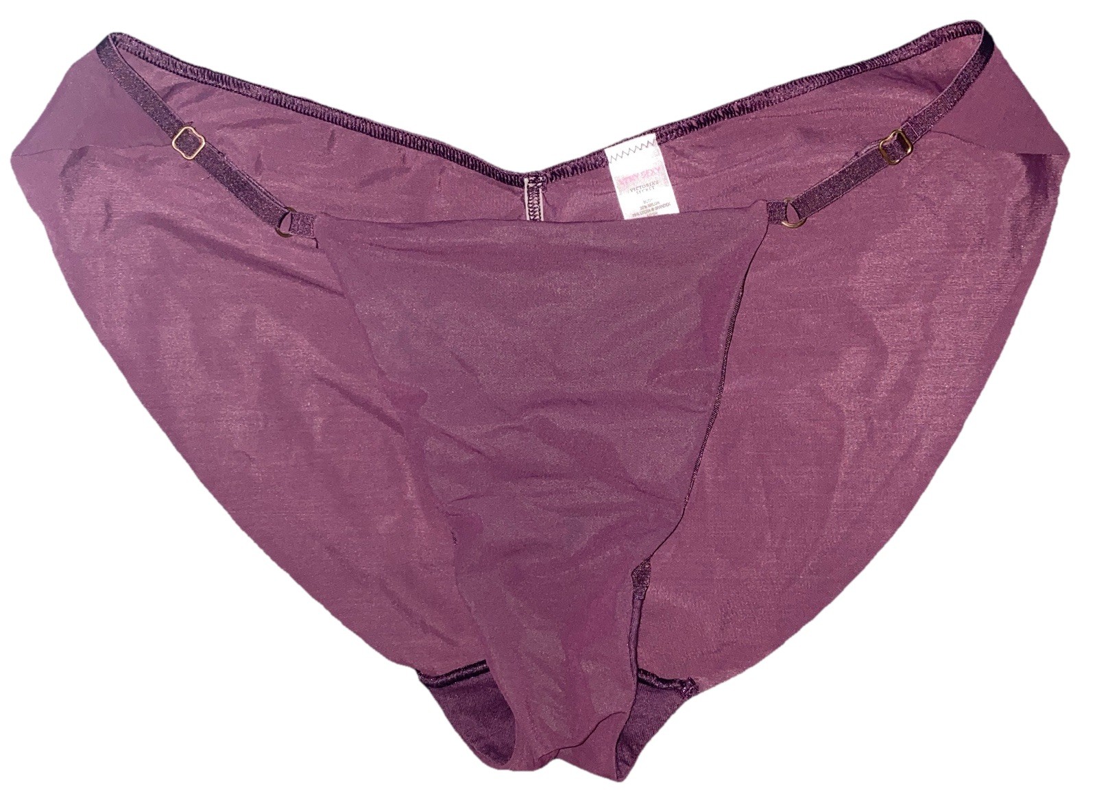 VTG 2005 Victoria’s Secret Very Sexy String Bikini Panty Bordeaux Purple Gold L