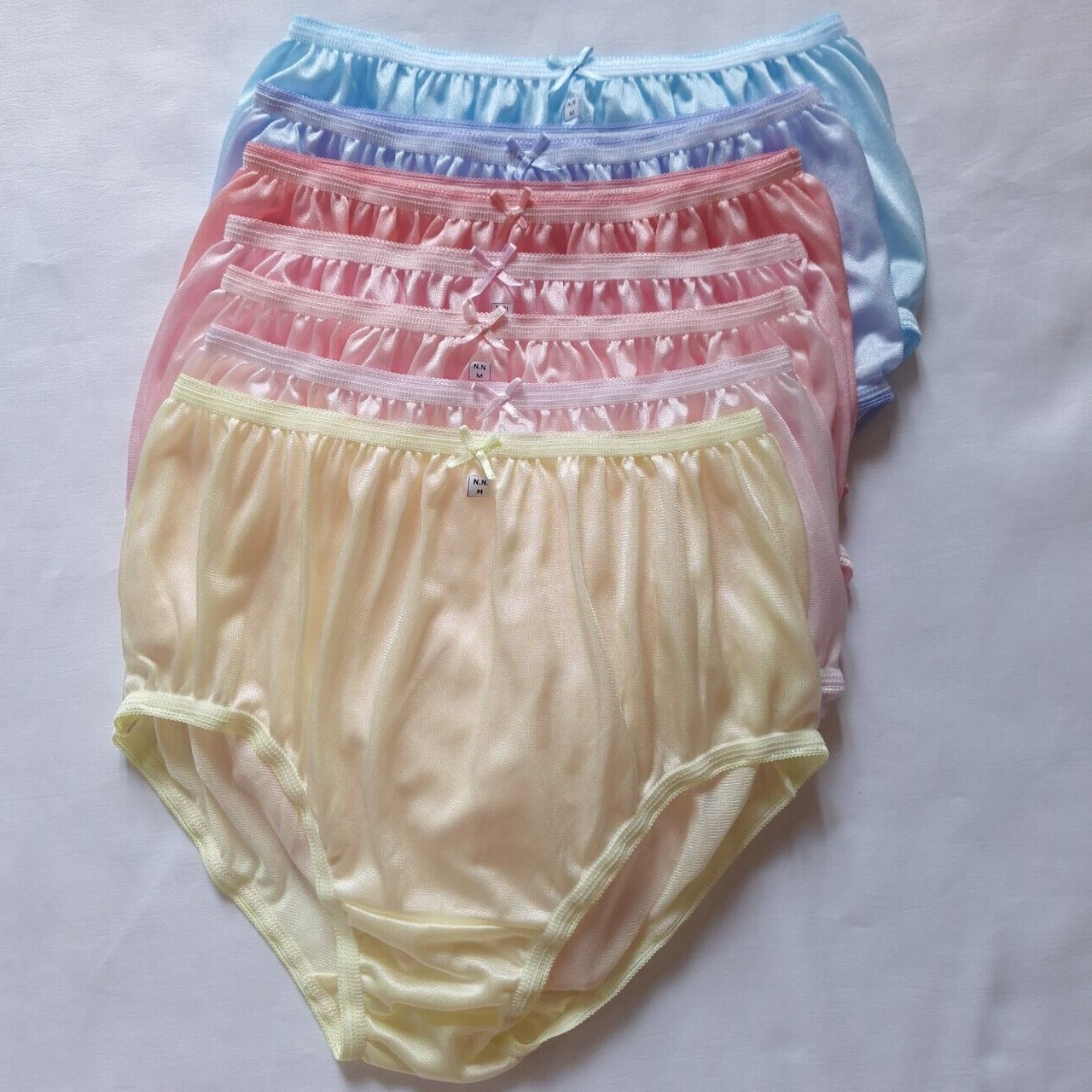 6 Underwear Women Light Nylon Panties Silky Light Soft High Waist 28″-34″ Size M