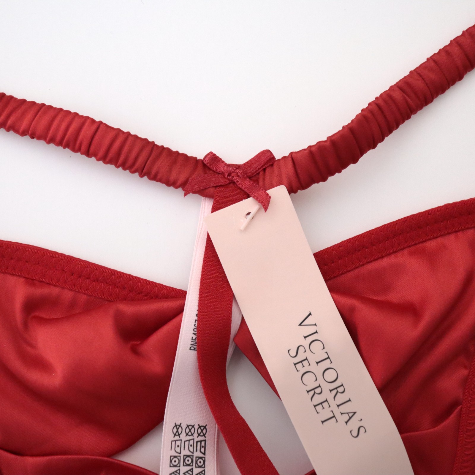 Victoria’s Secret Dream Angels Satin Bow Open Bottom V-String Thong Panty S M L