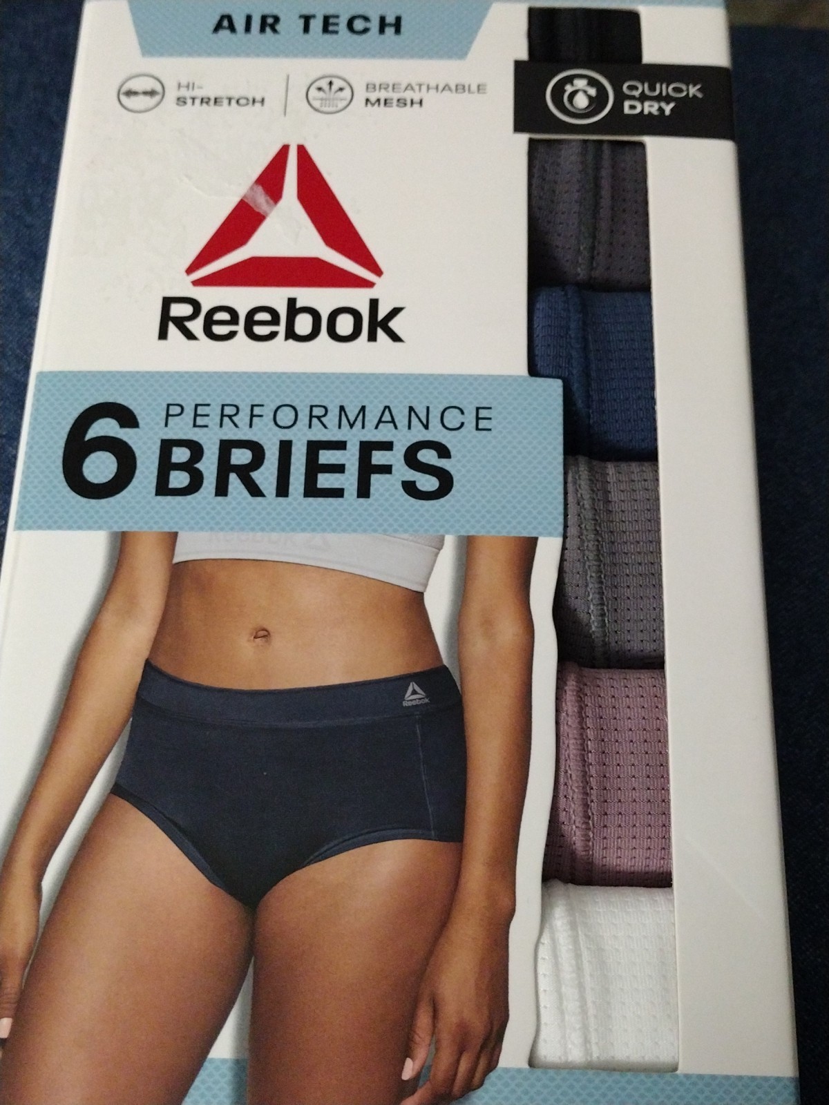 6-Pack REEBOK Women’s SMALL Briefs Air Tech Performance Stretch Mesh Quick Dry