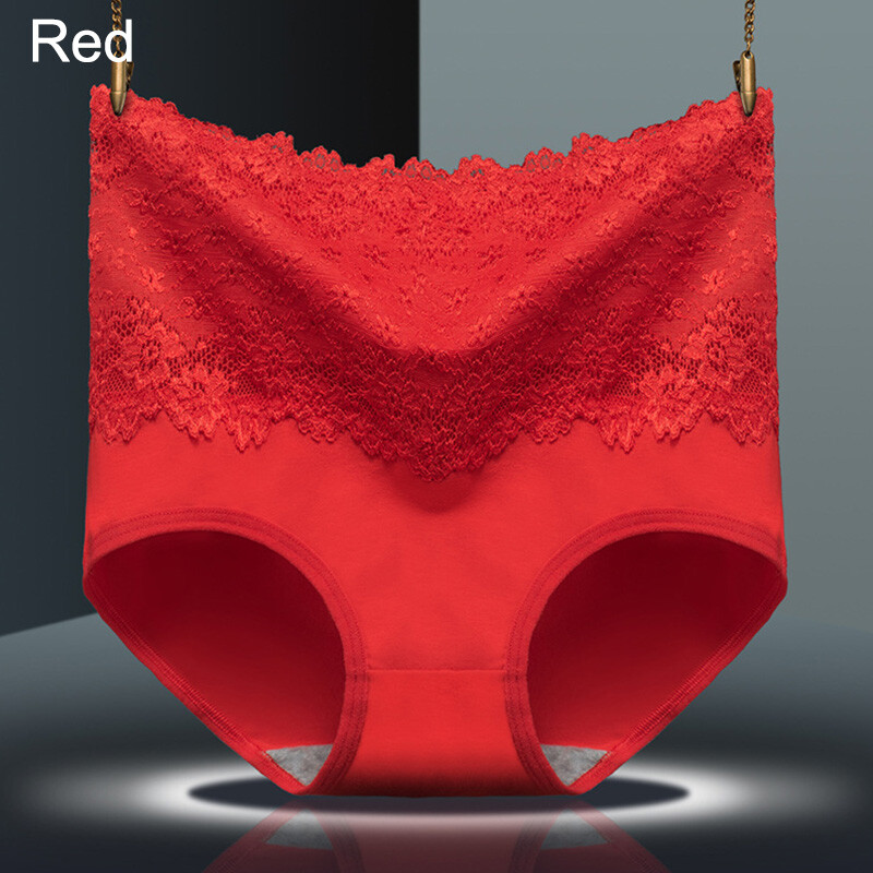 Mew Women Underwear Lace High Waist Control Panties Soft Breathable Cotton L-2XL