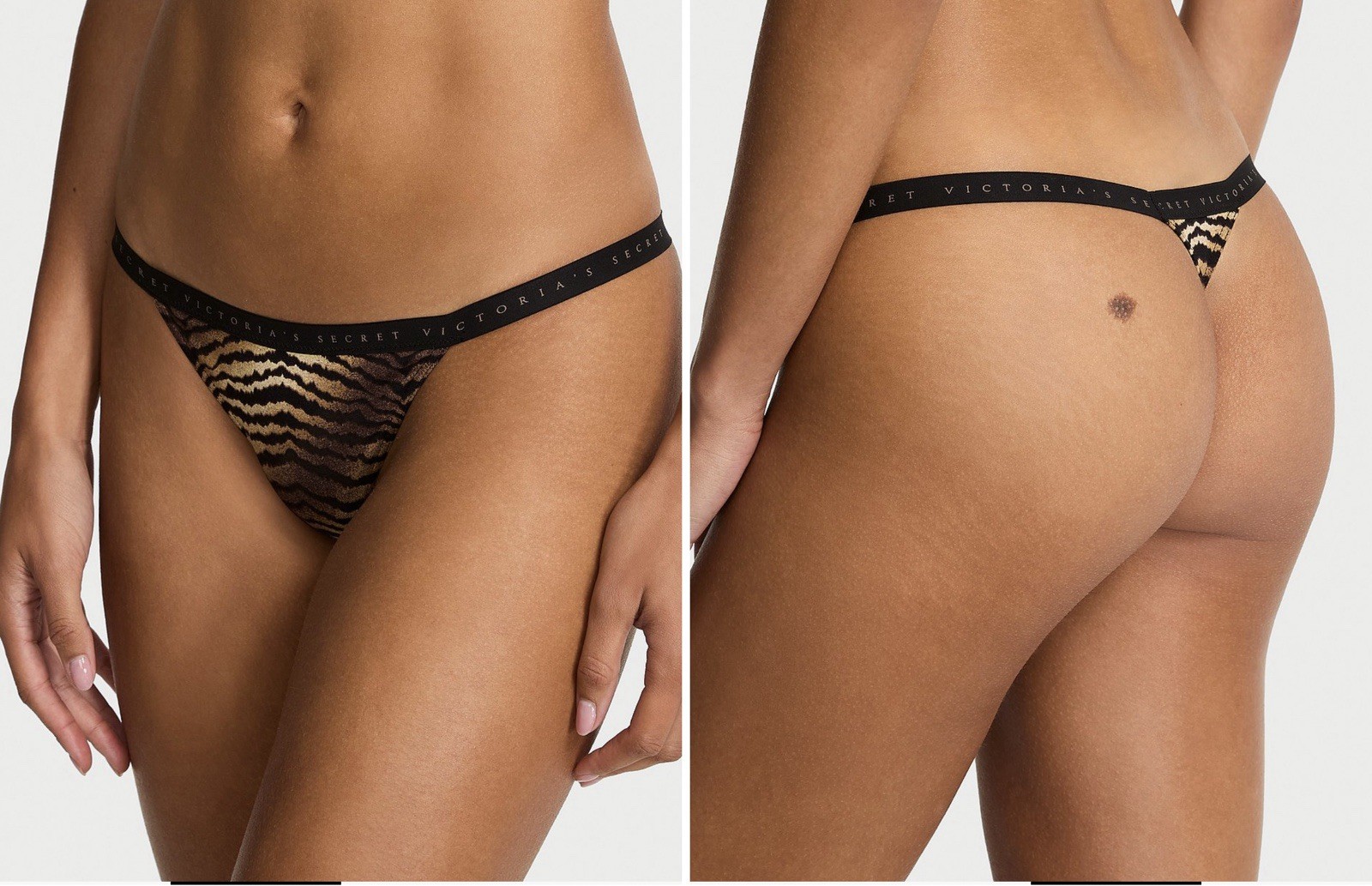 VICTORIA’S SECRET Stretch Cotton V-String Panty Smooth in Tiger Stripe X-Large