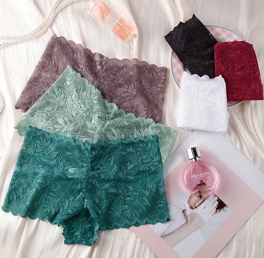 6 Pack Lot Womens Sexy Lace Panties Boyshorts High Waist Lingeries Underwear