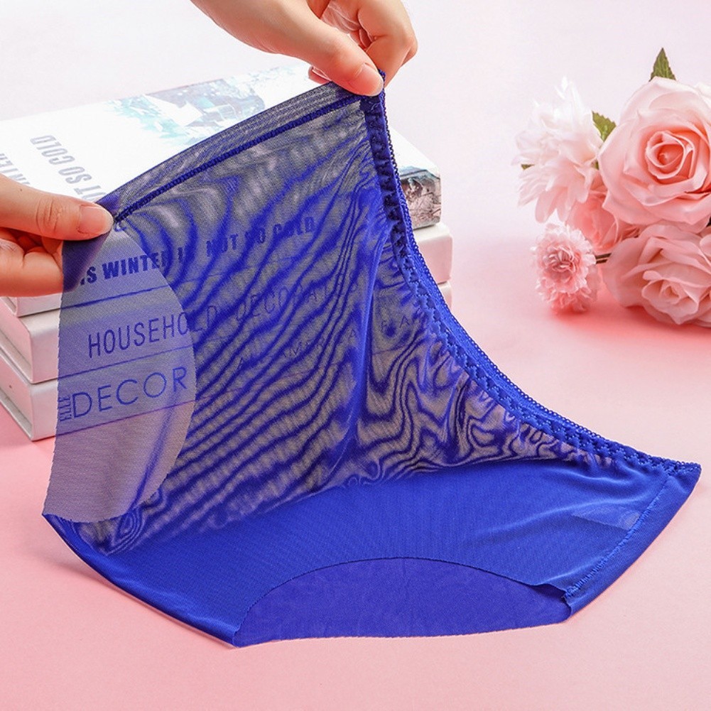 Women Fully Transparent Seamless Underwear Nylon Spandex Triangle Pants