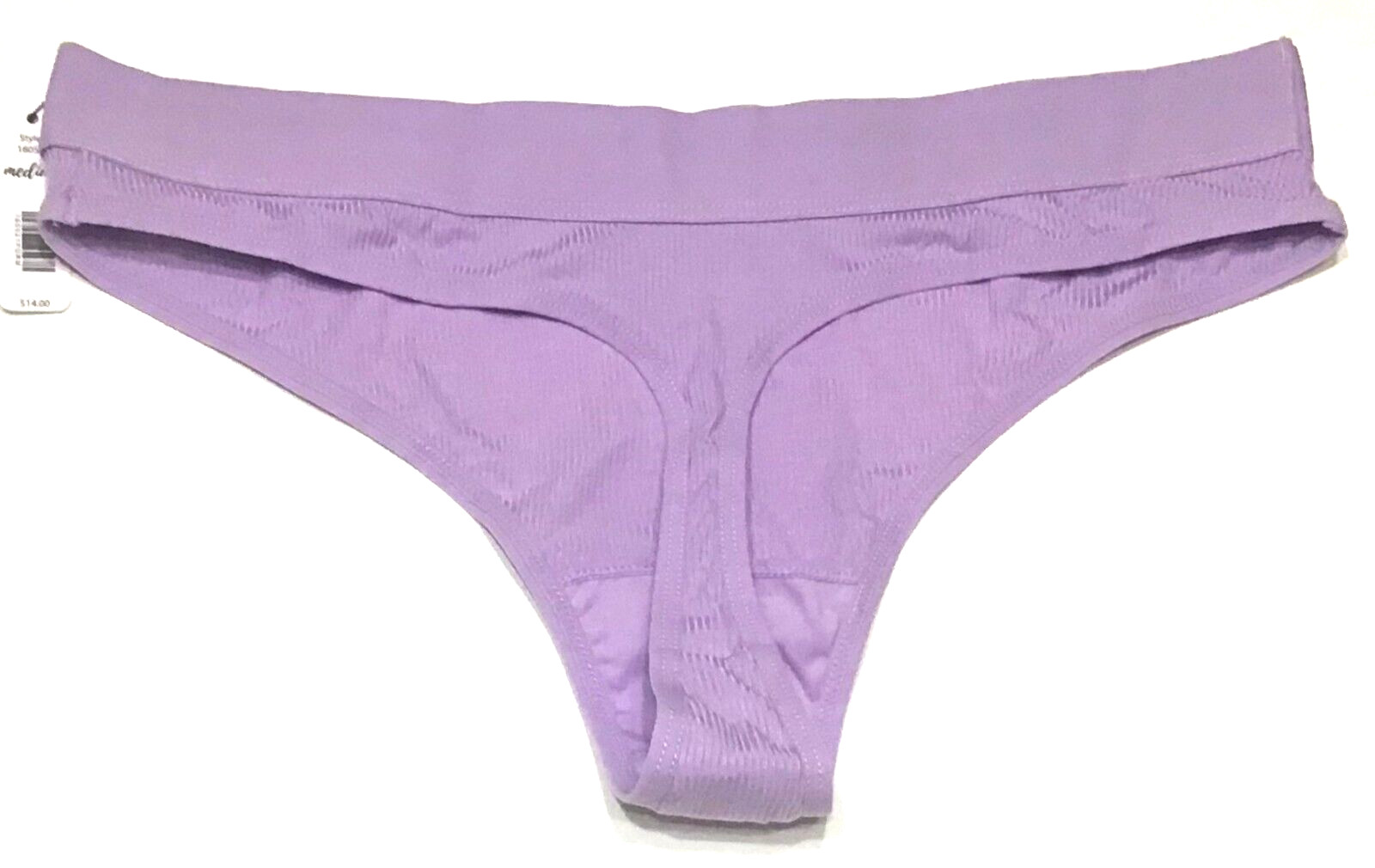 medium – NWT Bootaybag ribbed thong panty lavender rayon $14 tag (c25)
