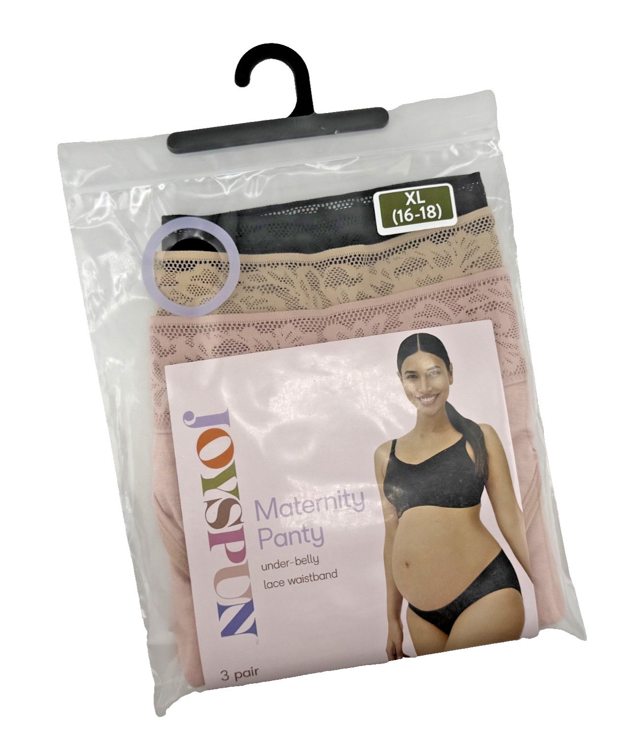 Joyspun Women’s Maternity Under Belly Underwear, XL (16-18) to XXXL (22) – 3 Pk