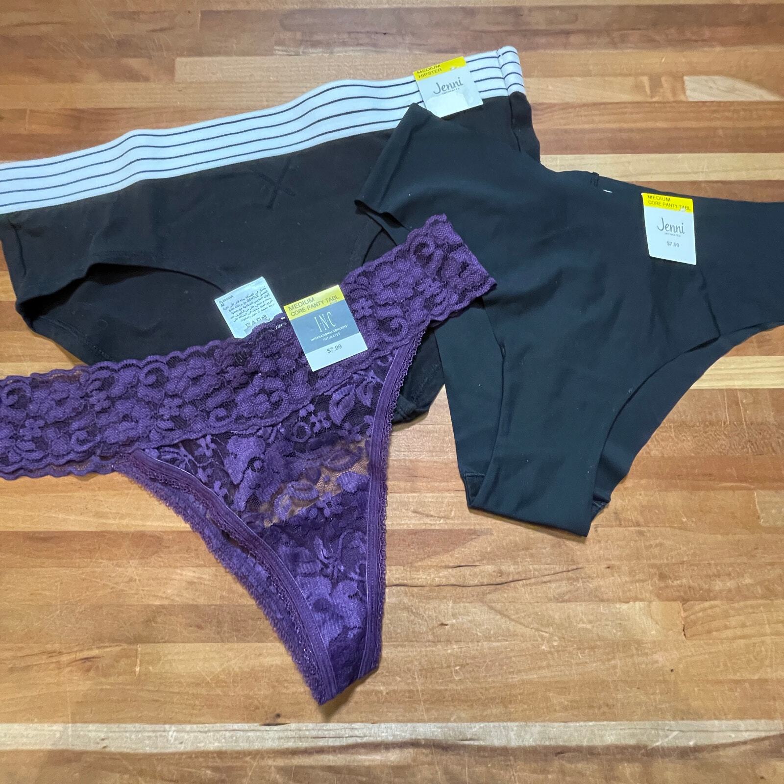 Mixed panty pack of 3, multicolor and style Medium