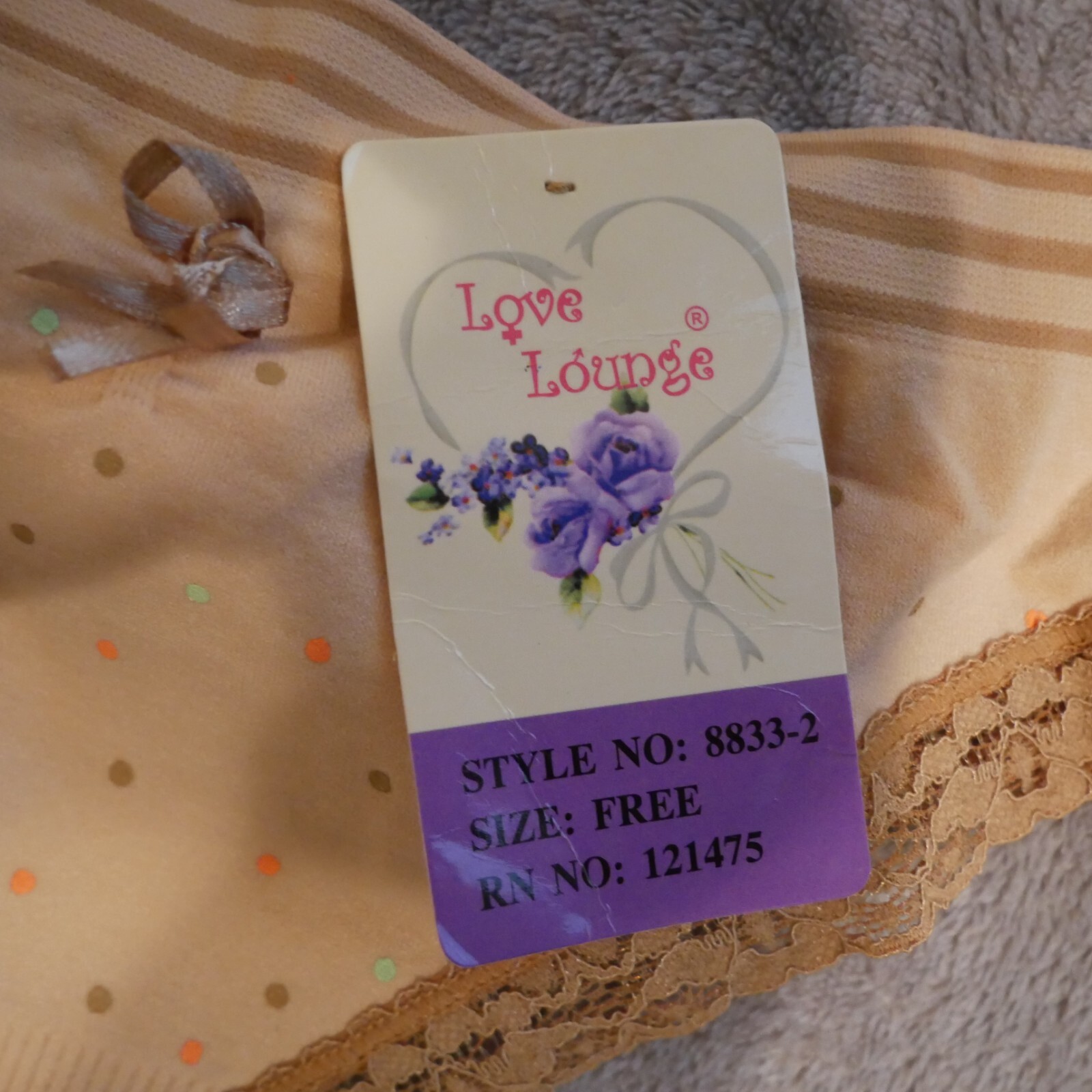Love Lounge Thong Style 8833-2 Sz Free