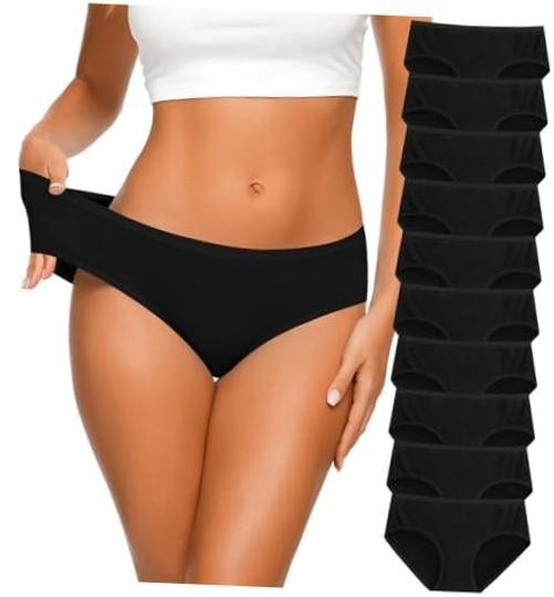 Women’s Cotton Bikini Panties, High-Cut Full XX-Large Multicolor X-10 Pack