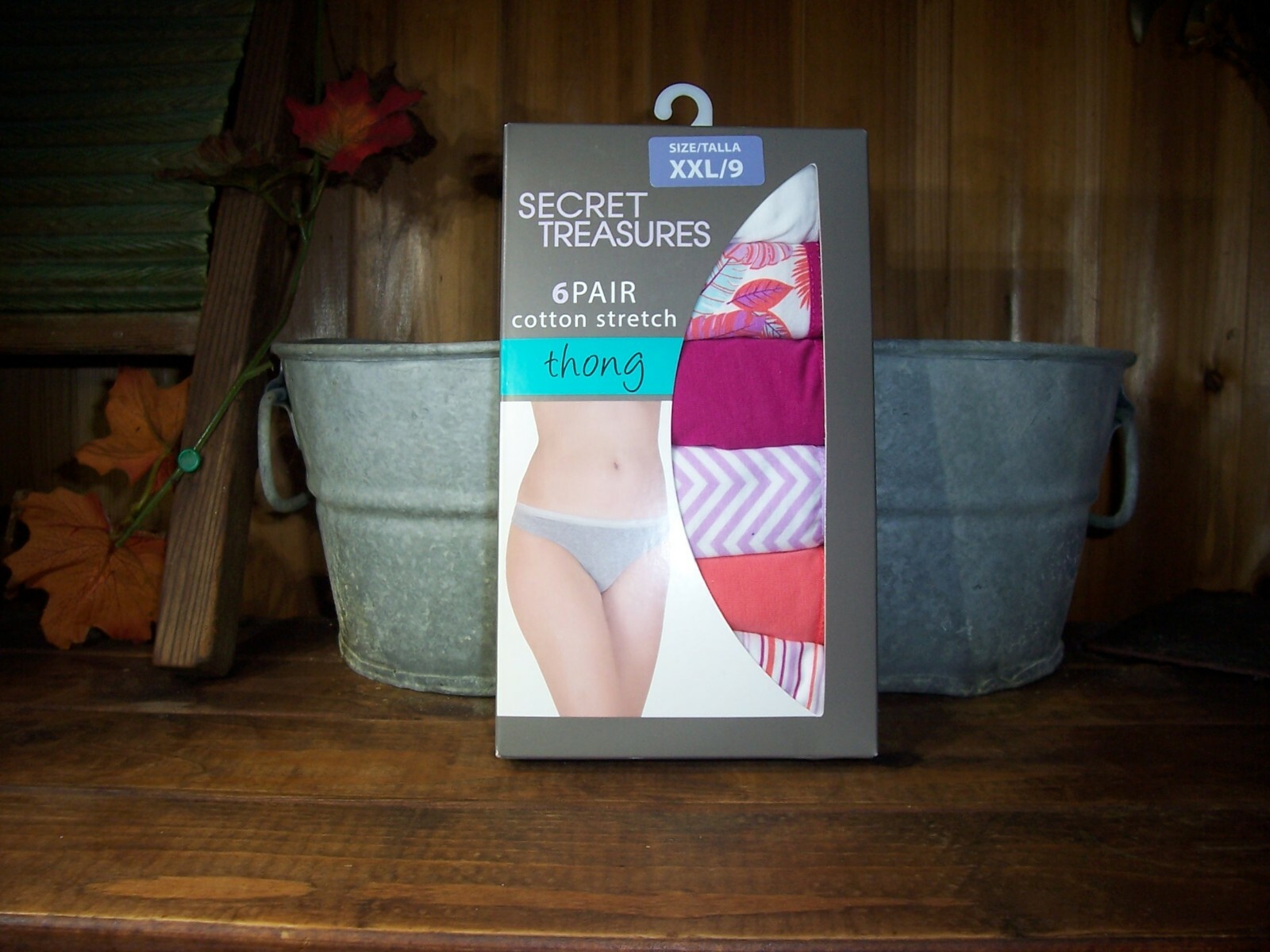SECRET TREASURES LADIES WOMENS THONG UNDERWEAR 6 PAIRS SIZE XXL 9 VARIOUS DESIGN