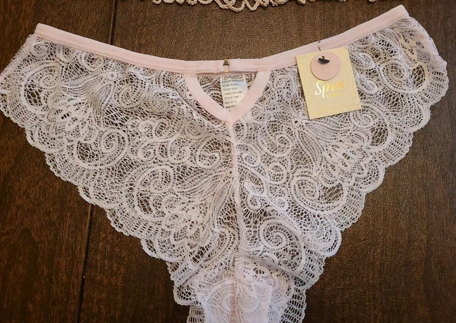 Large SPREE INTIMATES Wear SeXy Total Lace PRIMROSE Tanga Panty NWT