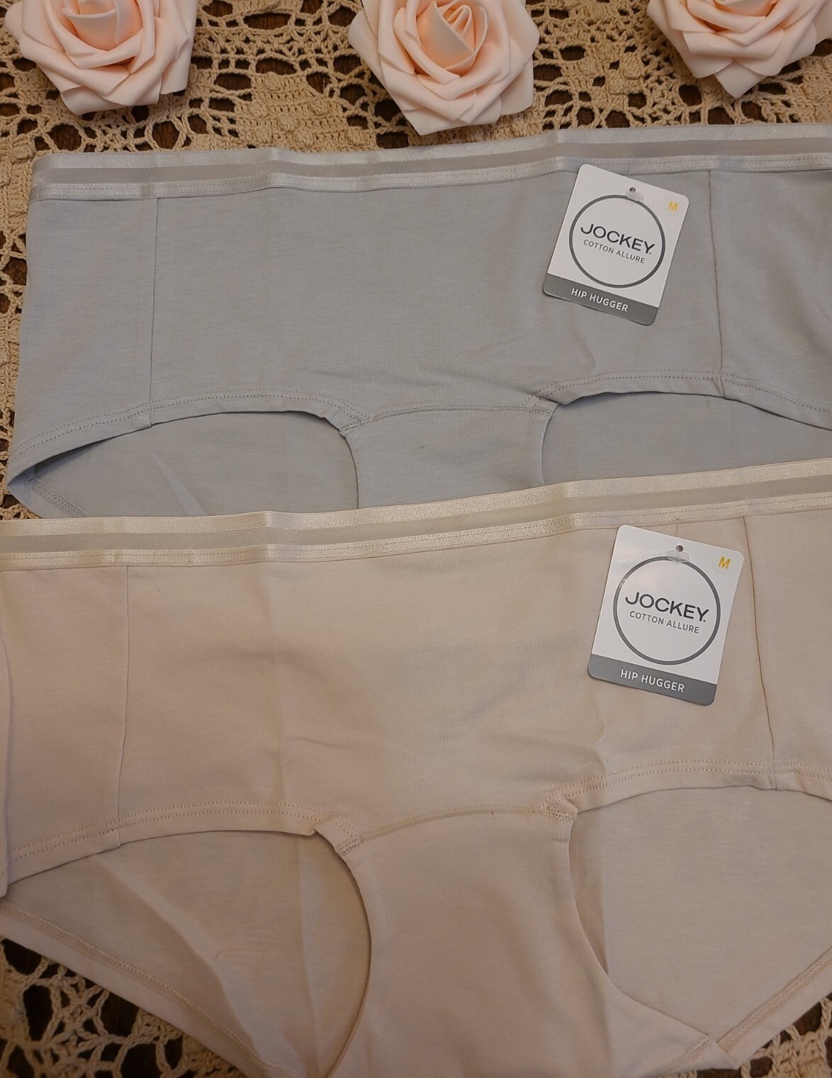 NWT 2 JOCKEY C@@L Cotton Allure Hip Hugger Panties size M/6 RARE