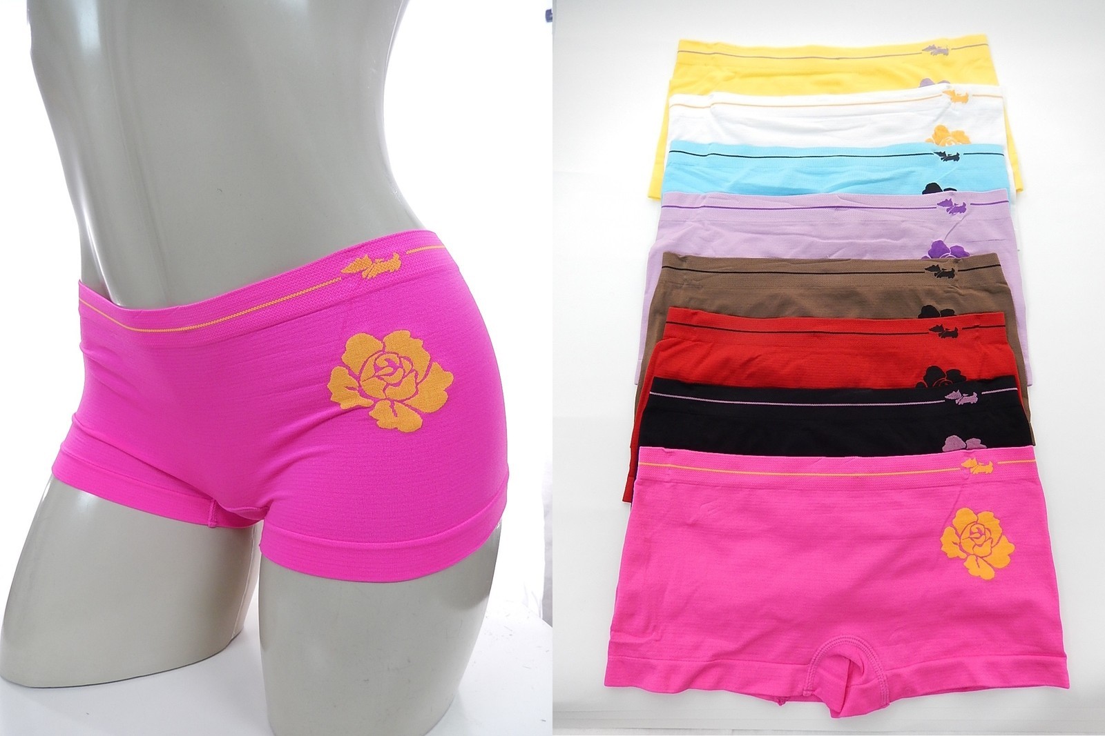 4 NWT PUPPY N ROSE CUTE MICROFIBER LOW RISE SEAMLESS BOYSHORTS panties S/M L/XL