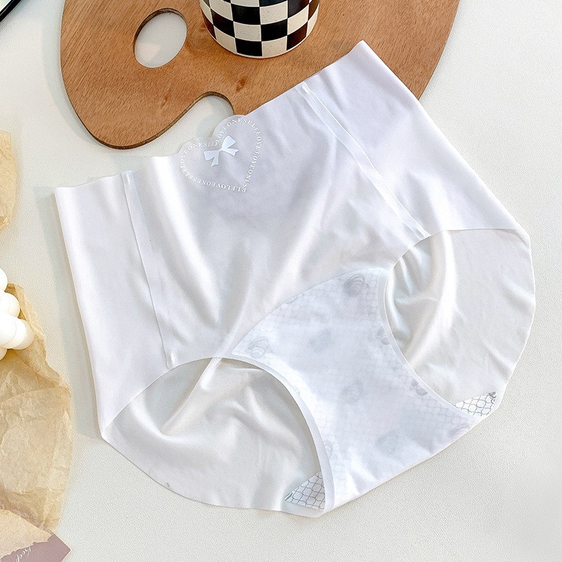 High Waisted Antibacterial Seamless Ice Silk Women’s Briefs New Soft Underwear