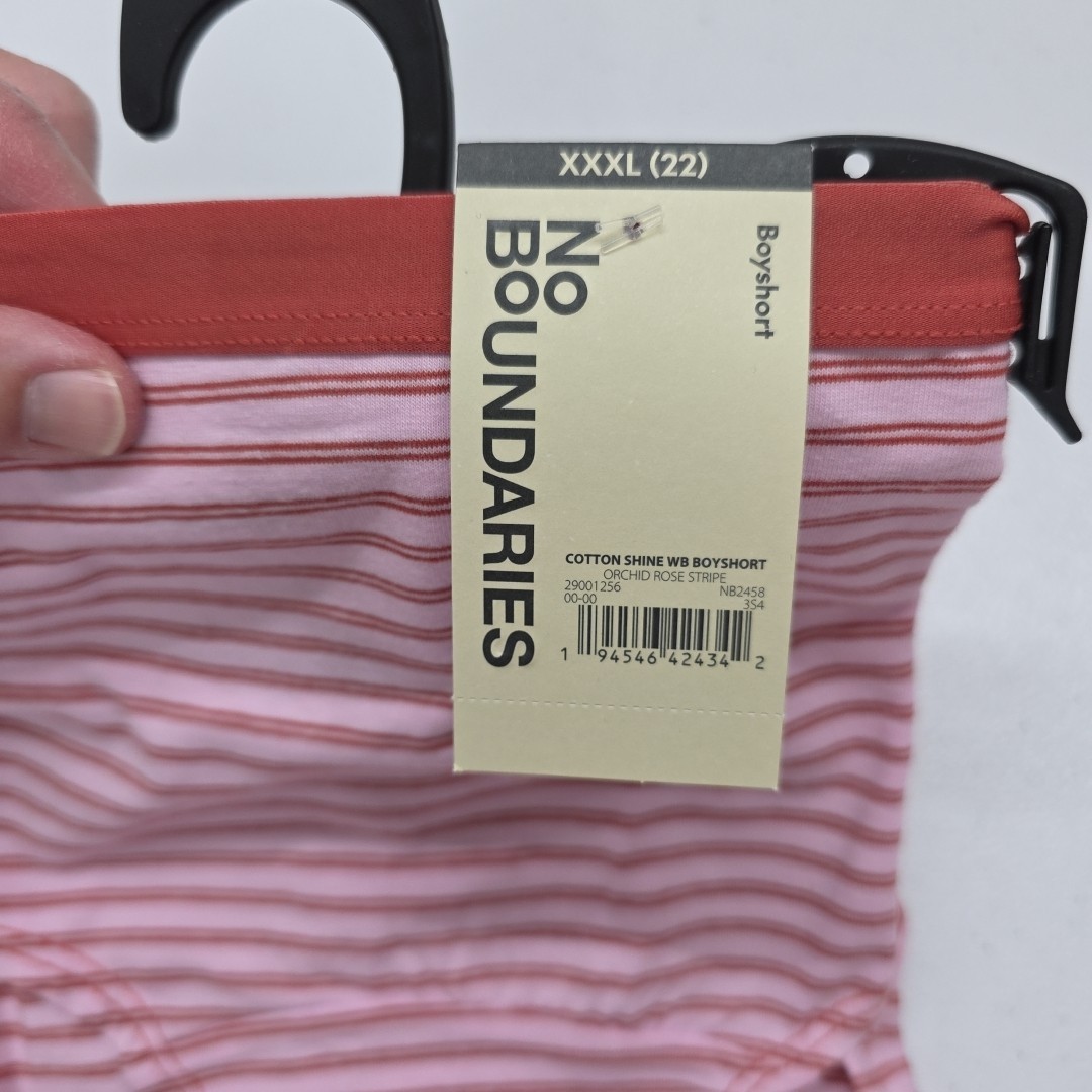 No Boundaries Women’s Boyshort Cotton Panties 2 Pack Size XXXL (22W) New Undies