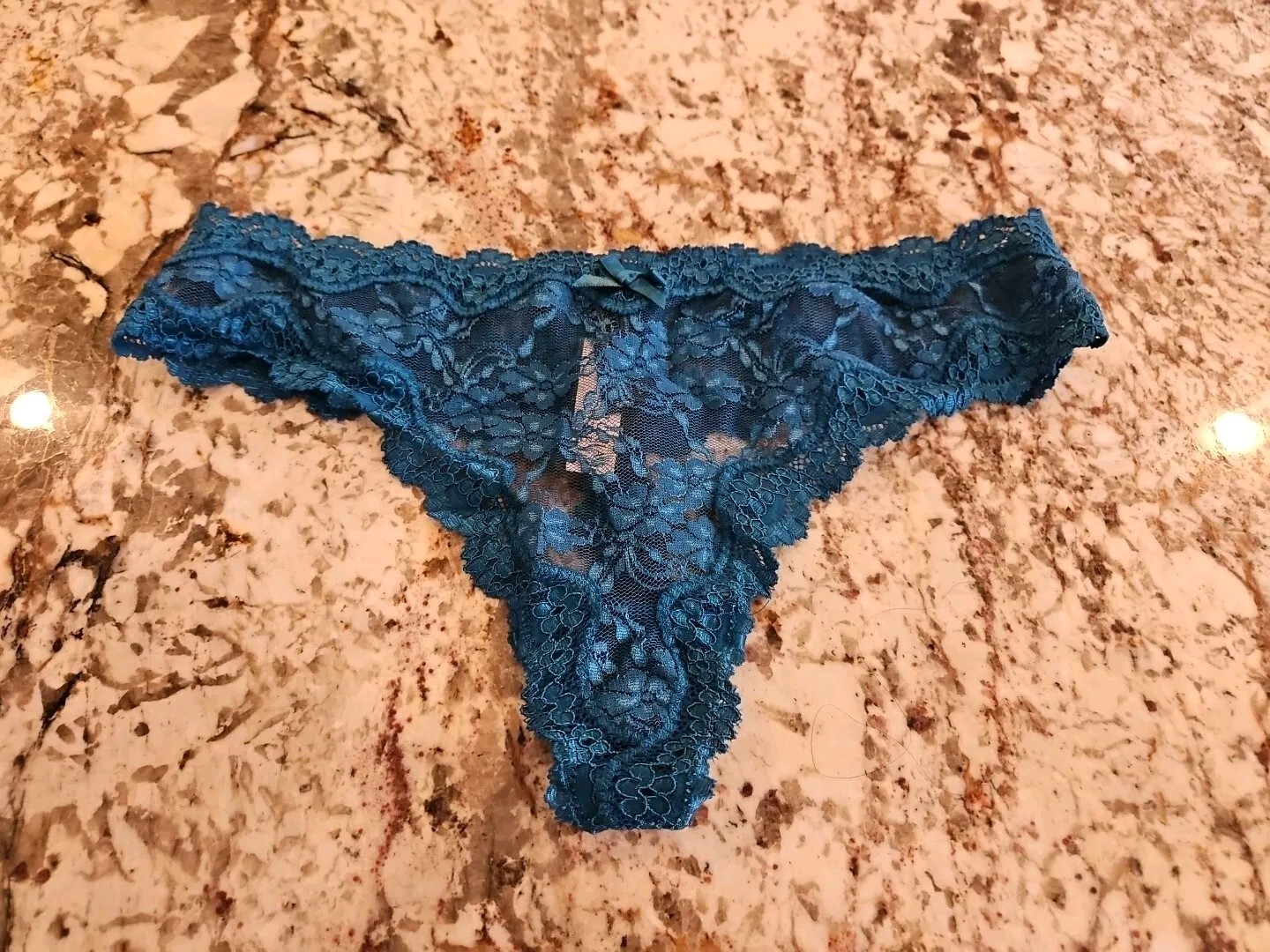 True Vintage Victoria Secret Wide Waistband Lace Soft Thong Panty
