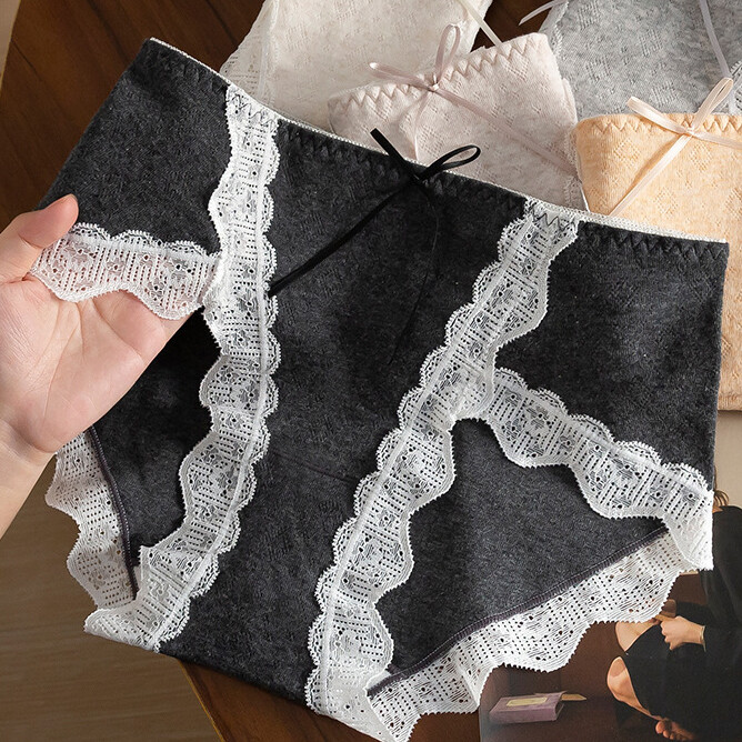 5 Pack Lot Sexy Womens Cotton Panties Brief Lace Trim Ladies Underwear Lingeries