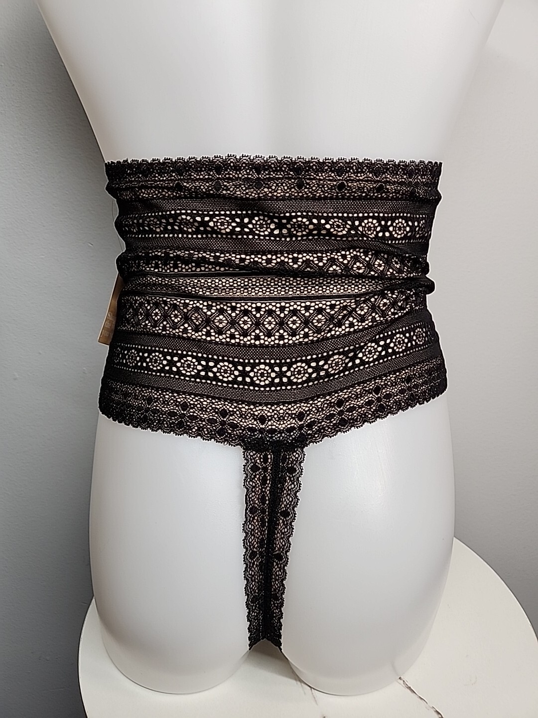 Nwt Popilush Shapewear Panties High-waisted Underwear Lace Thong Black Color XXL