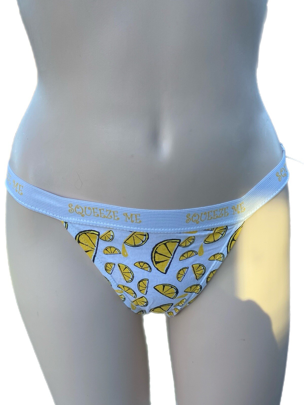 Y2K Vintage 2K Deadstock Squeeze Me Lemon Bikini Panty Low Rise High Sides S-L