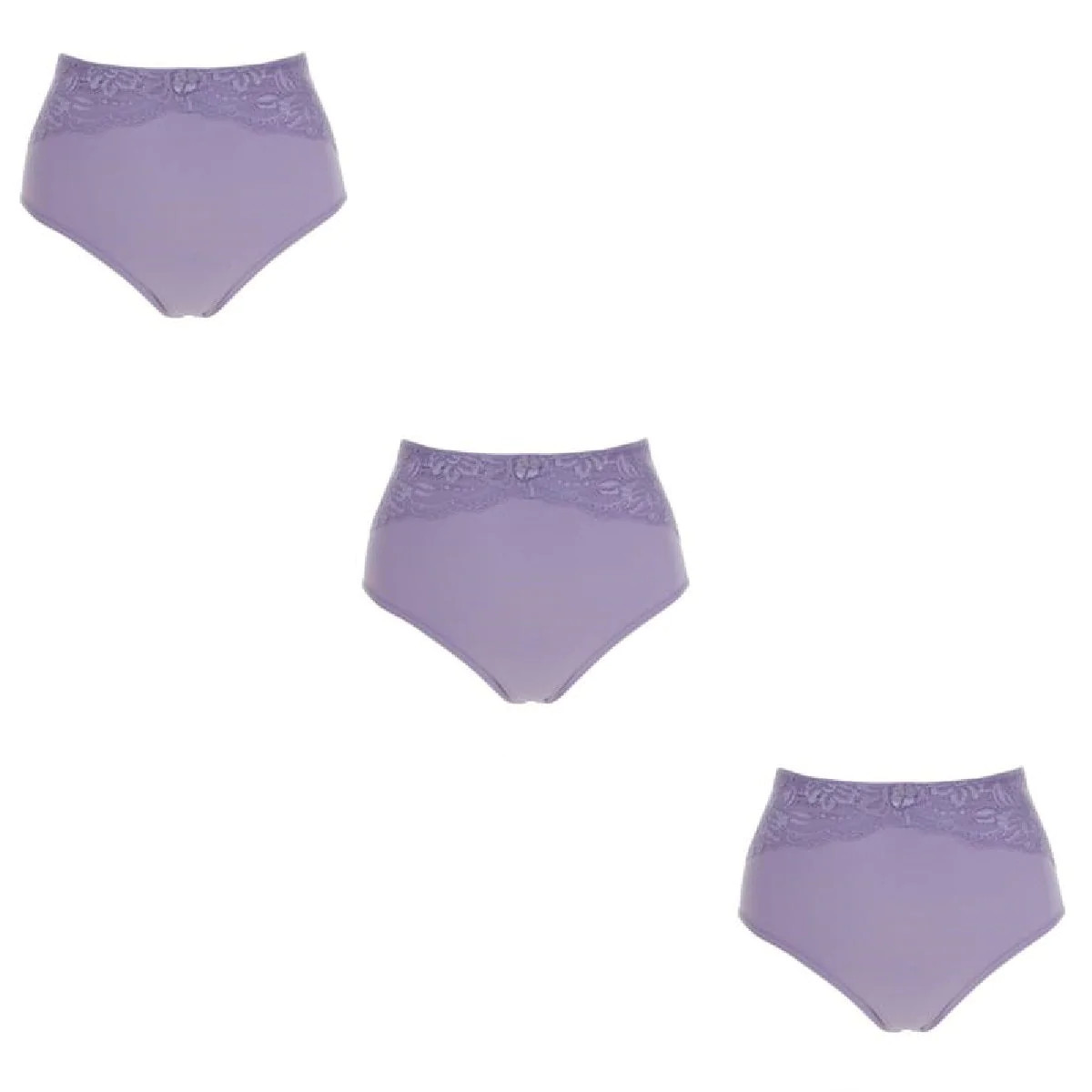 Rhonda Shear “Ahh” Seamless Brief 3-pack with Lace Overlay 586848-J