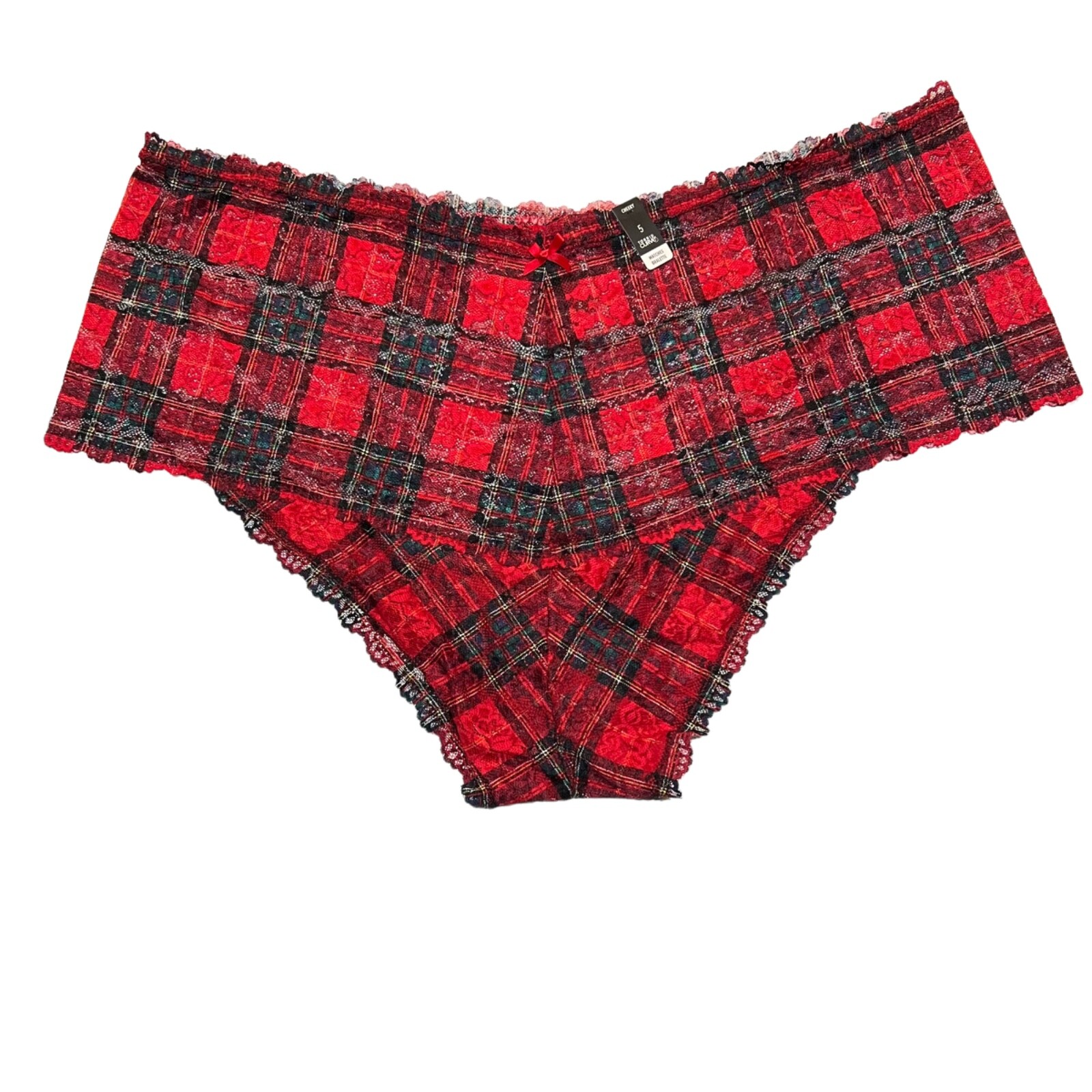 NWT TORRID Cheeky Pantie Underwear Sz 5X-6X Red Green Plaid Lace
