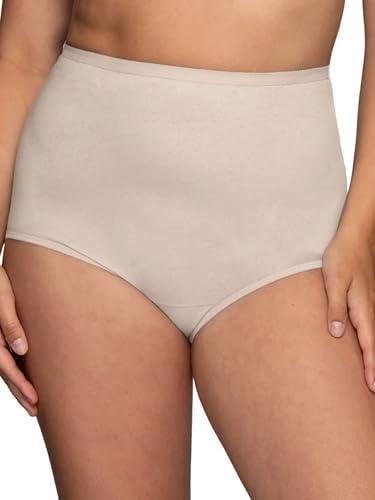 5 Pack Vanity Fair Perfectly Yours Tailored Cotton Brief Fawn Size 8 15318