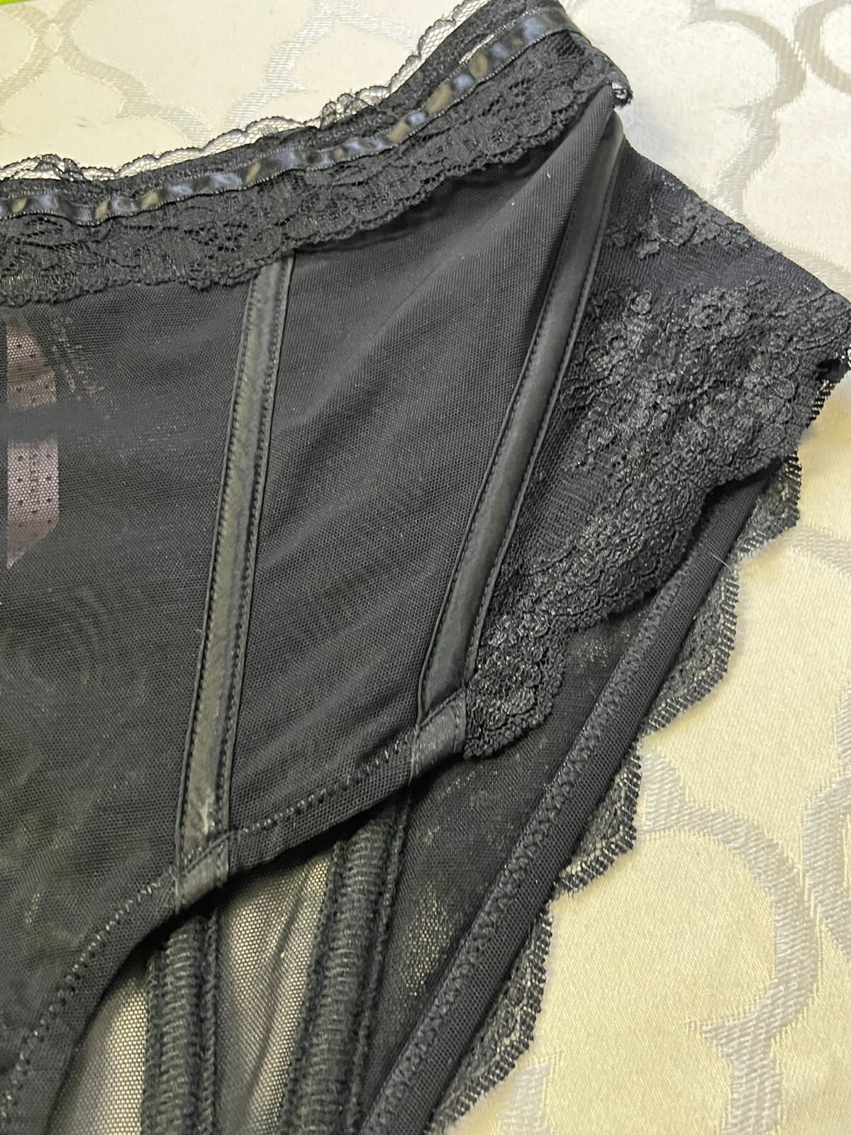 Victoria’s Secret Corset Panty Medium Black High Waisted Boned