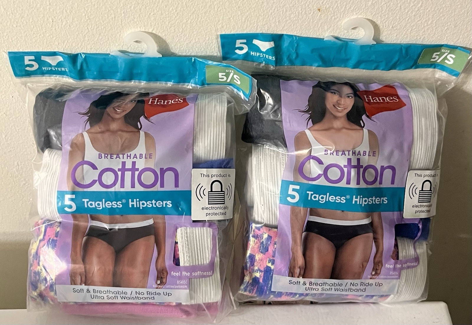 Hanes Womens Breathable Cotton Tagless Hipsters 5ct Size 5 / Small
