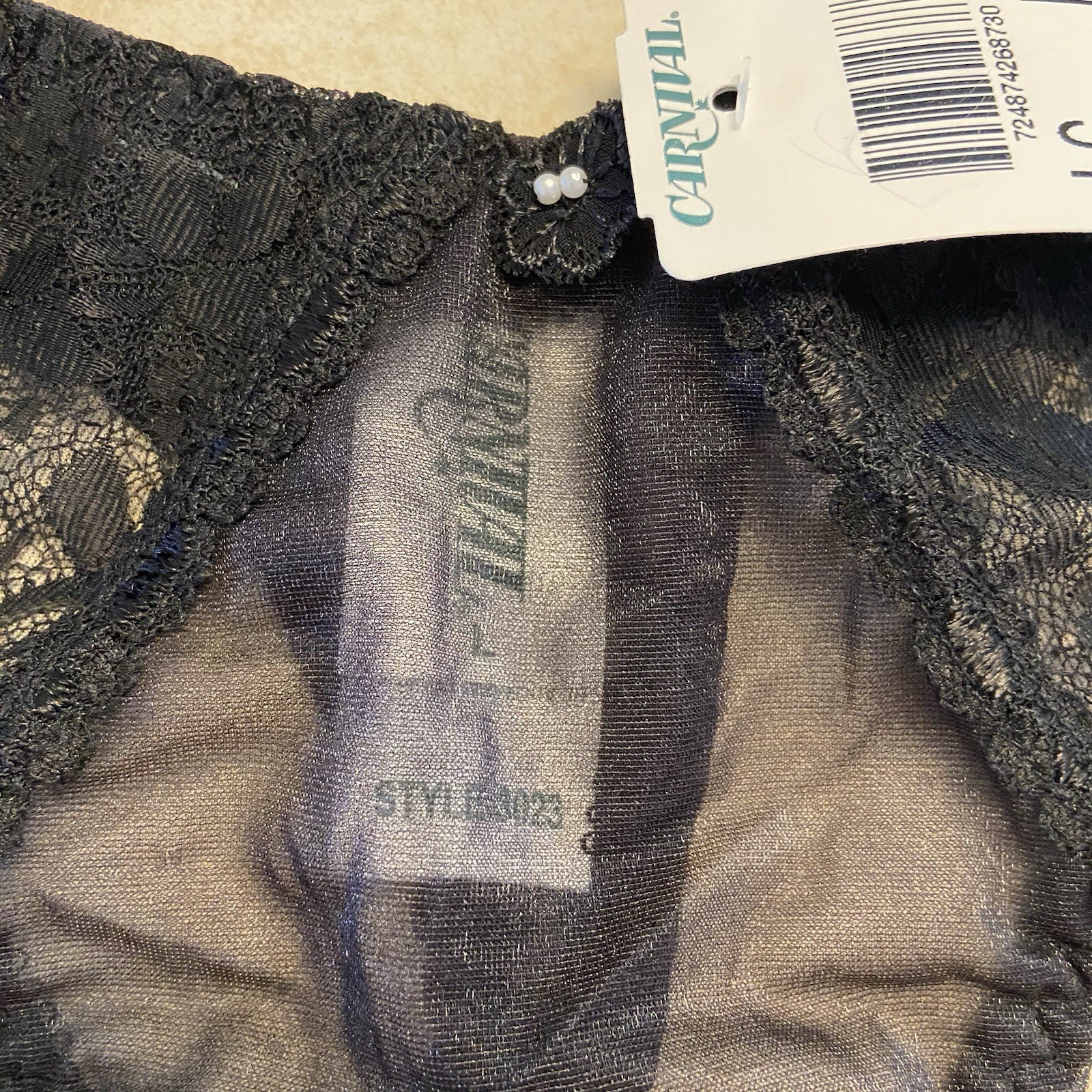 Vintage Panties Large Carnival Sissy Panty New NWT Lace Sheer G String Thong