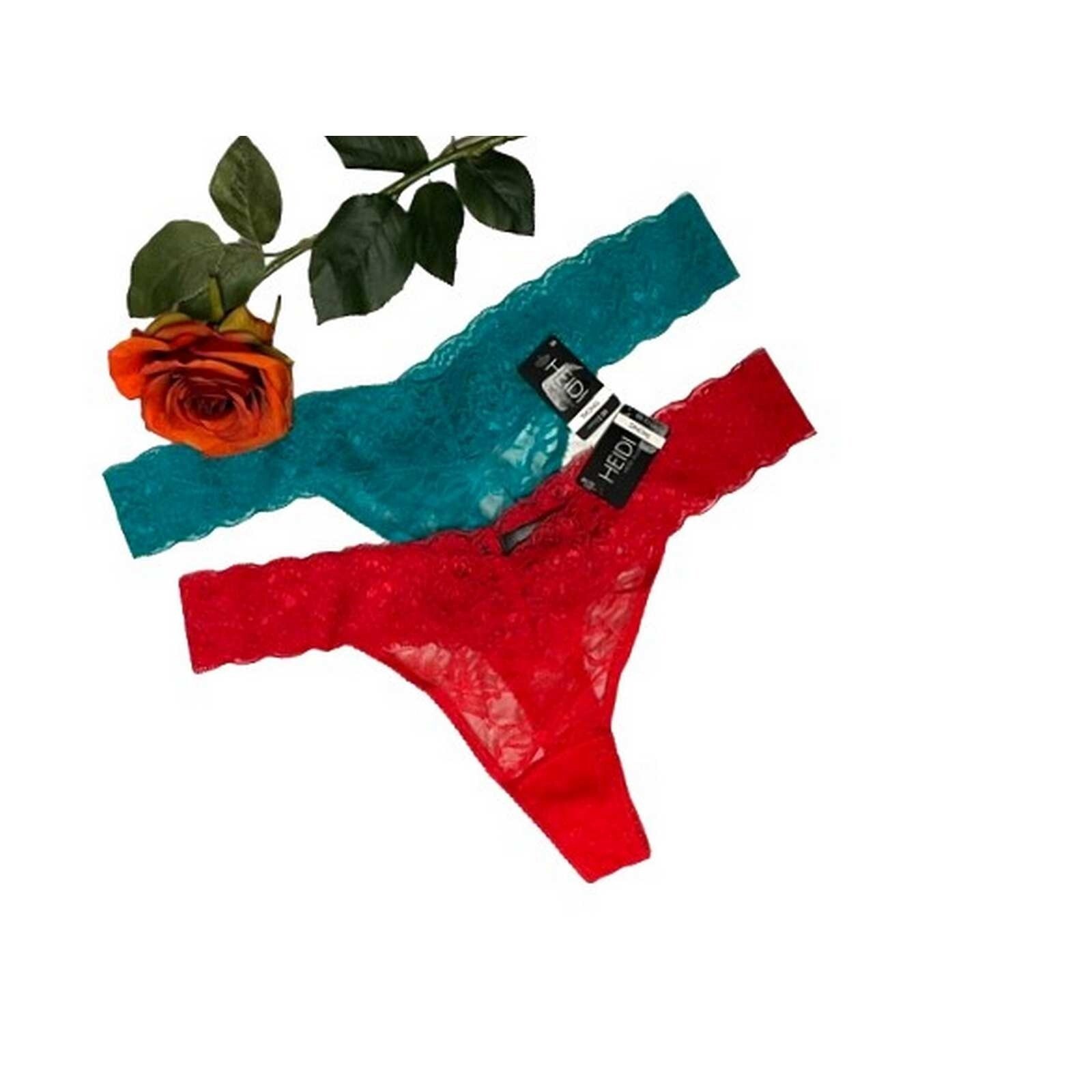 Heidi Klum Lace Thong Set of Two 6/MEDIUM (11-AL)