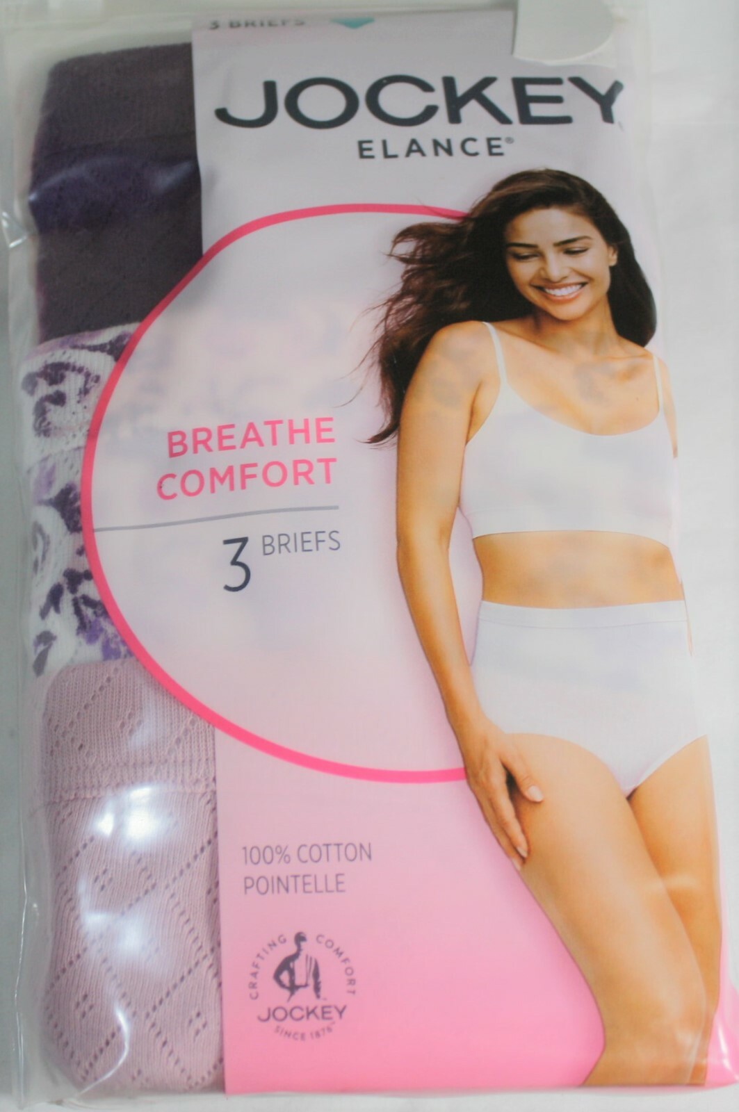 New 3 pack JOCKEY 100% combed cotton BRIEFS BREATHABLE comfort PURPLE LILAC