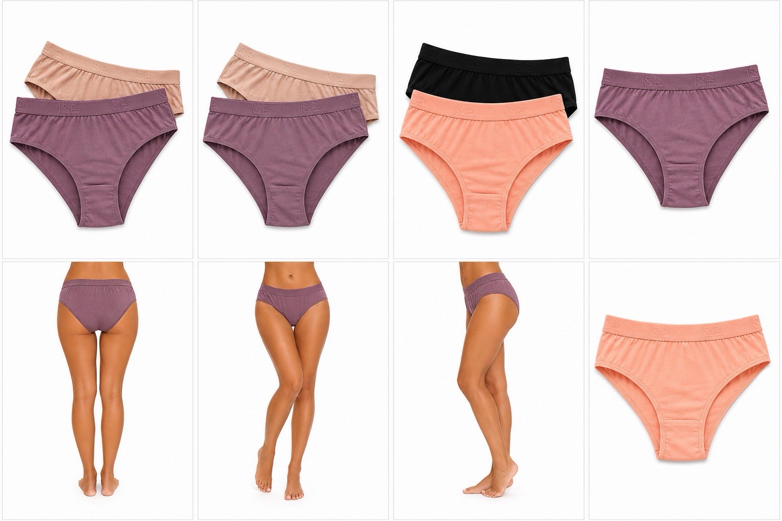 ISE Moda Intima Women’s Cotton Brief Panties 2-Pack Breathable Stretch
