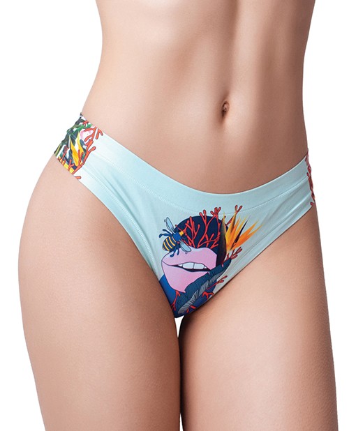 Sexy Thong Panty Multi Color Panties Mememe Botanic Panic Lips Printed Thong
