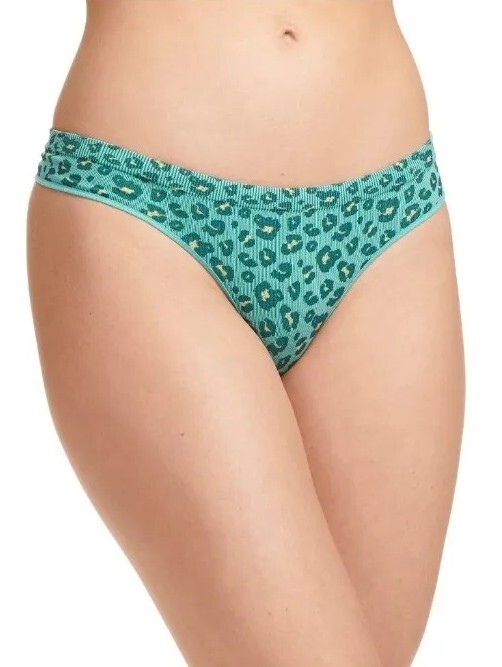 No Bo No Boundaries Green Leopard Thong NWT XS (1) Clean New Sexy Animal Print