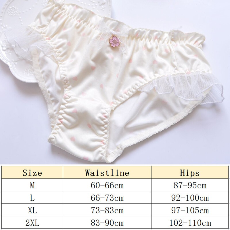 1/4x Womens Lace Ruffle Knicker Milk Silk Lolita Bikini Frilly Panties Underwear