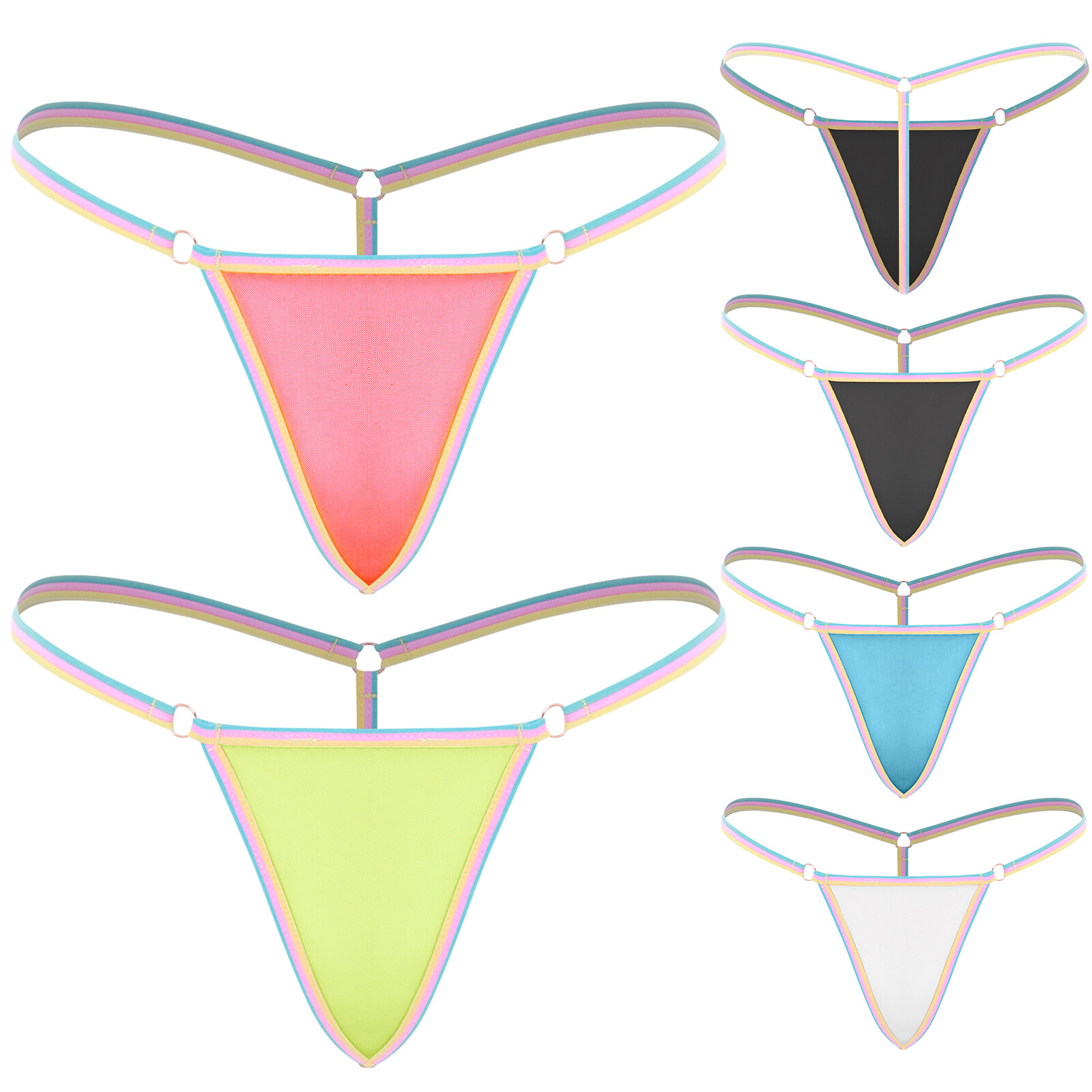 Thongs For Women T-Back Mesh Sheer Low Rise Cheeky Panties Stretchy Briefs