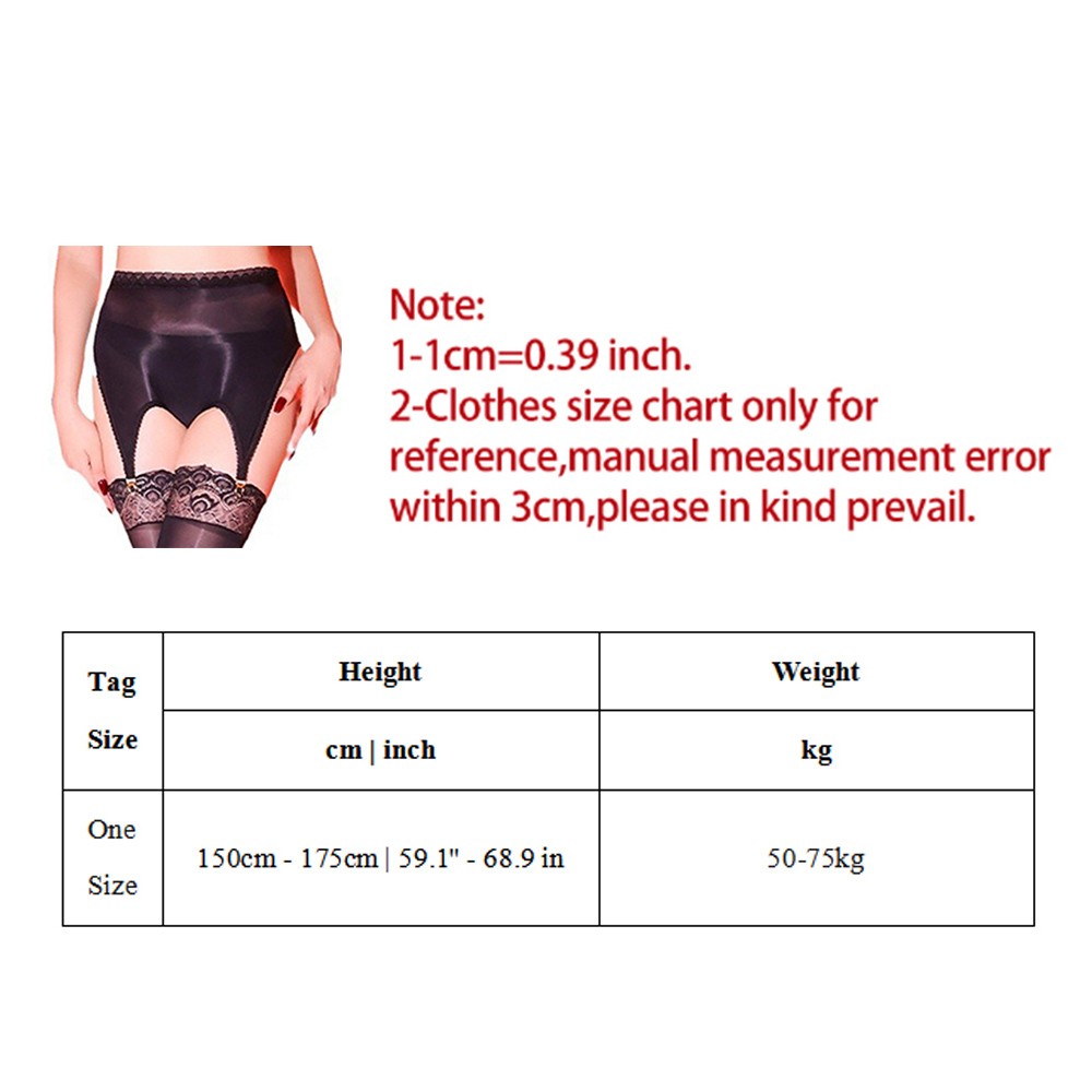 Women Lace Suspender Stretchy Mesh Garter Belt 4 Adjustable Y-straps + 4 Buckles
